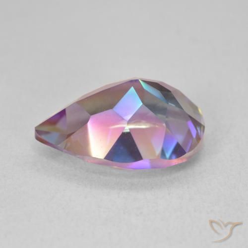 Quartzo Místico Multicolorido Natural 5.02ct, Formato de pêra, VVS