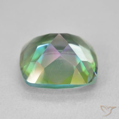 Quartzo Místico Multicolorido Natural 6.70ct, Almofada, VVS