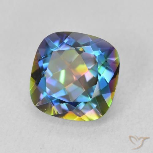 Quartzo Místico Multicolorido Natural 2.05ct, Almofada, VVS