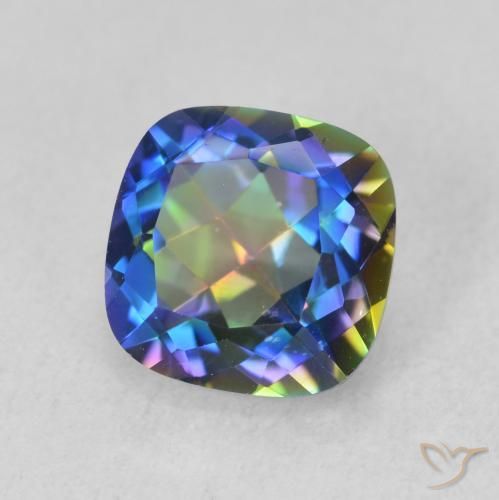 Quartzo Místico Multicolorido Natural 2.13ct, Almofada, VVS