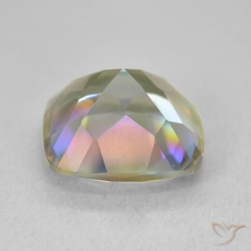 Quartzo Místico Multicolorido Natural 6.55ct, Almofada, VVS