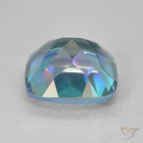Quartzo Místico Multicolorido Natural 6.70ct, Almofada, VVS