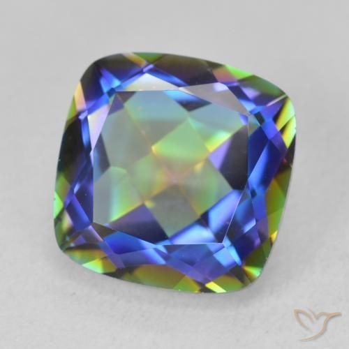 Quartzo Místico Multicolorido Natural 6.71ct, Almofada, VVS