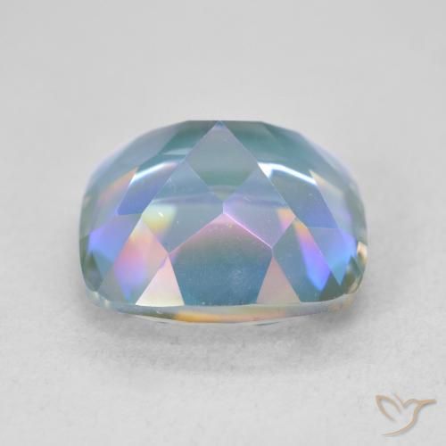 Quartzo Místico Multicolorido Natural 6.71ct, Almofada, VVS