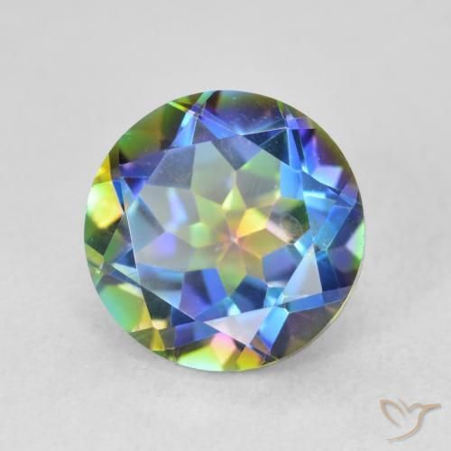 Quartzo Místico Multicolorido Natural 3.62ct, Redondo, VVS