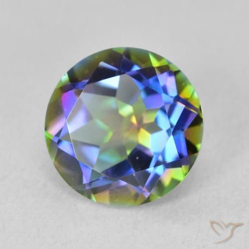 Quartzo Místico Multicolorido Natural 3.41ct, Redondo, VVS