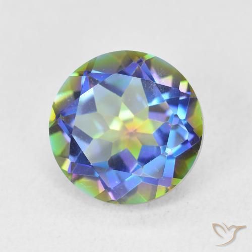 Quartzo Místico Multicolorido Natural 3.57ct, Redondo, VVS