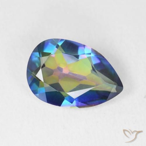 Quartzo Místico Multicolorido Natural 2.57ct, Formato de pêra, VVS