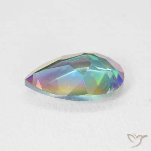 Quartzo Místico Multicolorido Natural 2.57ct, Formato de pêra, VVS