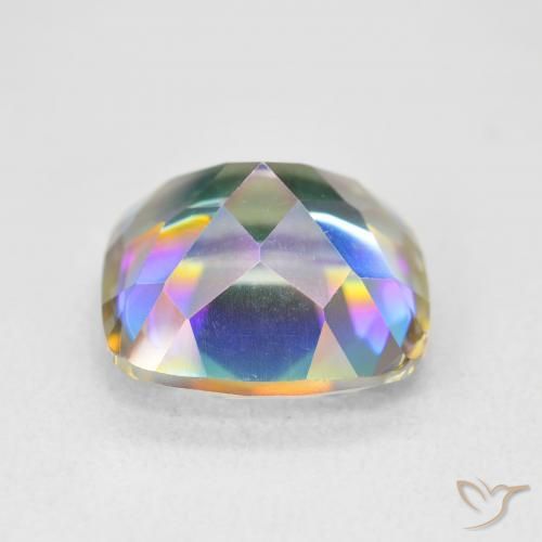 Quartzo Místico Multicolorido Natural 6.64ct, Almofada, VVS