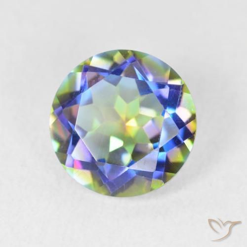 Quartzo Místico Multicolorido Natural 3.30ct, Redondo, VVS