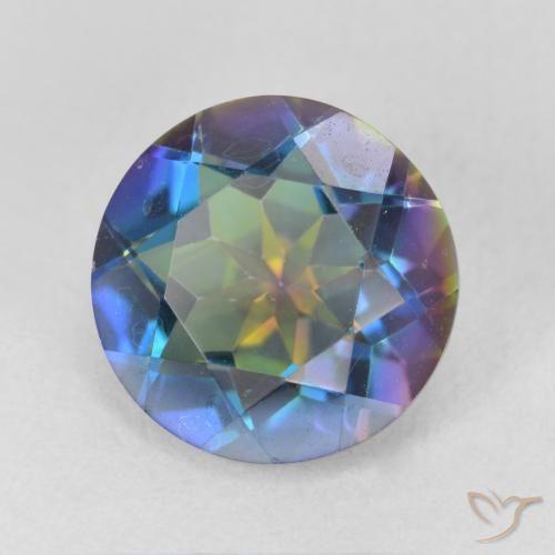 Quartzo Místico Multicolorido Natural 3.12ct, Redondo, VVS-VS