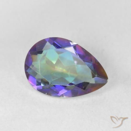 Quartzo Místico Multicolorido Natural 1.78ct, Formato de pêra, VS