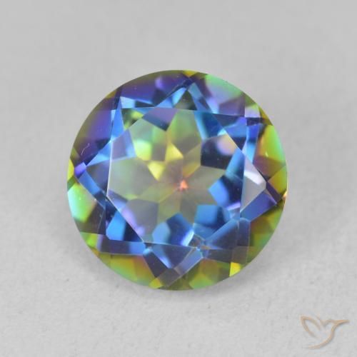 Quartzo Místico Multicolorido Natural 3.52ct, Redondo, VVS-VS
