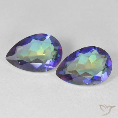 3.27ctw Natural Multicolorido Quartzo Místico, Formato de pêra, VVS-VS