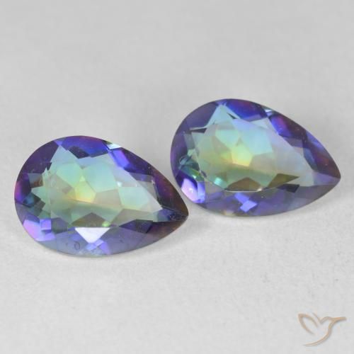 Pedras preciosas de Quartzo Místico Multicolorido natural de 3.27 ct, Formato de pêra, VVS-VS