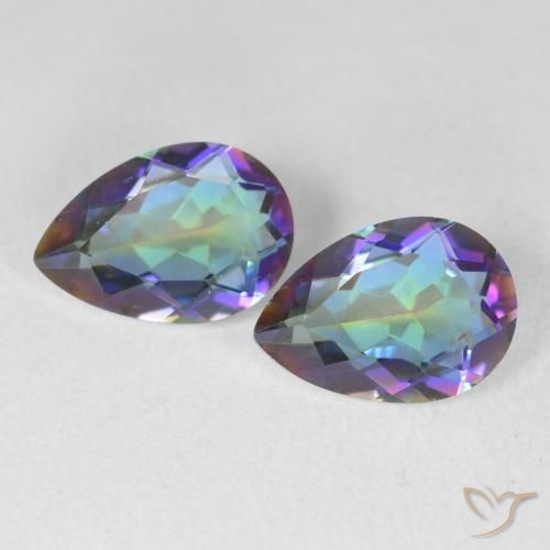 3.27ctw Natural Multicolorido Quartzo Místico, Formato de pêra, VVS-VS