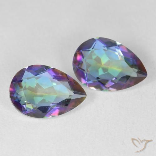 Pedras preciosas de Quartzo Místico Multicolorido natural de 3.27 ct, Formato de pêra, VVS-VS