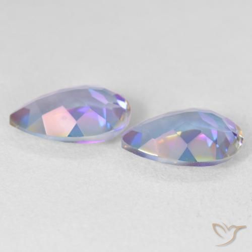 Pedras preciosas de Quartzo Místico Multicolorido natural de 3.27 ct, Formato de pêra, VVS-VS
