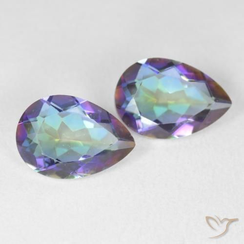 Pedras preciosas de Quartzo Místico Multicolorido natural de 3.41 ct, Formato de pêra, VVS-VS