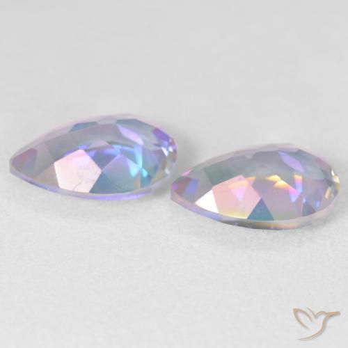 Pedras preciosas de Quartzo Místico Multicolorido natural de 3.41 ct, Formato de pêra, VVS-VS