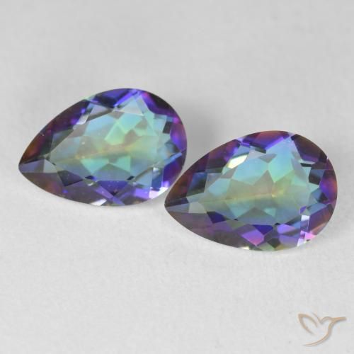 3.50ctw Natural Multicolorido Quartzo Místico, Formato de pêra, VVS-VS
