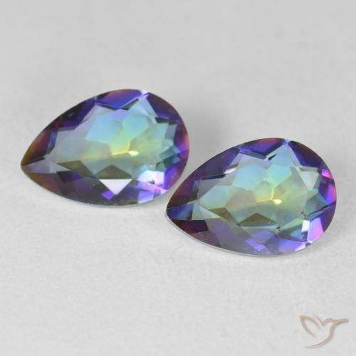 3.42ctw Natural Multicolorido Quartzo Místico, Formato de pêra, VVS-VS