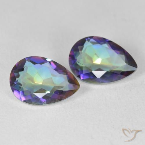 Pedras preciosas de Quartzo Místico Multicolorido natural de 3.42 ct, Formato de pêra, VVS-VS