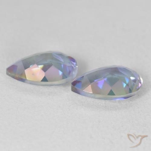 Pedras preciosas de Quartzo Místico Multicolorido natural de 3.42 ct, Formato de pêra, VVS-VS