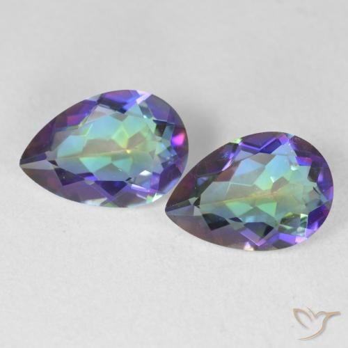 3.37ctw Natural Multicolorido Quartzo Místico, Formato de pêra, VVS-VS