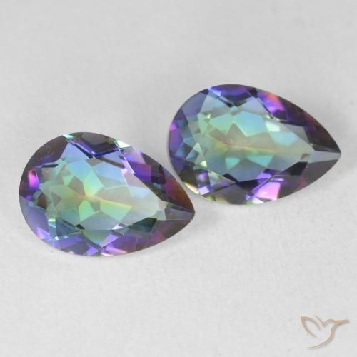 Pedras preciosas de Quartzo Místico Multicolorido natural de 3.37 ct, Formato de pêra, VVS-VS