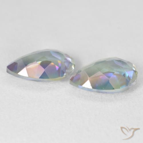 Pedras preciosas de Quartzo Místico Multicolorido natural de 3.37 ct, Formato de pêra, VVS-VS