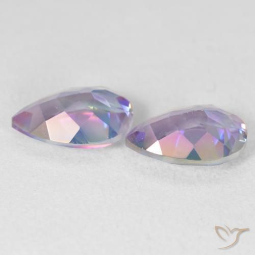 Pedras preciosas de Quartzo Místico Multicolorido natural de 3.40 ct, Formato de pêra, VVS-VS