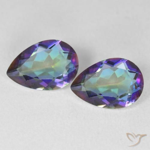 3.44ctw Natural Multicolorido Quartzo Místico, Formato de pêra, VVS-VS