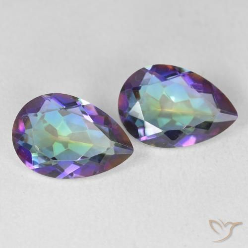 Pedras preciosas de Quartzo Místico Multicolorido natural de 3.44 ct, Formato de pêra, VVS-VS