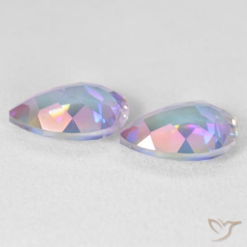 Pedras preciosas de Quartzo Místico Multicolorido natural de 3.44 ct, Formato de pêra, VVS-VS