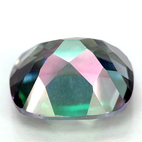 Topázio místico multicolorido natural 6,69ct, almofada cortada, VVS