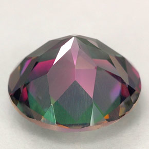 Topázio místico multicolorido natural 4,20ct, corte redondo, VVS