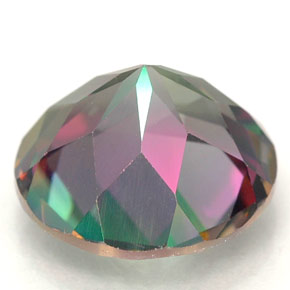 Topázio místico multicolorido natural 4,40ct, corte redondo, VVS