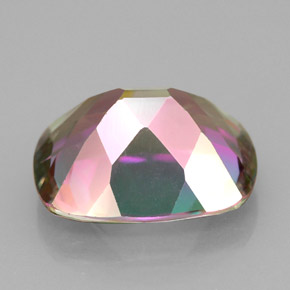 Topázio místico multicolorido natural 5,93ct, almofada cortada, VVS-VS