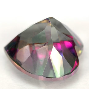 Topázio místico multicolorido natural 4,56ct, formato de coração, VVS