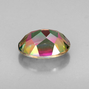 Topázio místico multicolorido natural 1,64ct, corte oval, VVS-VS
