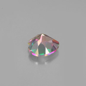 Topázio místico multicolorido natural 1,03ct, formato de coração, VVS