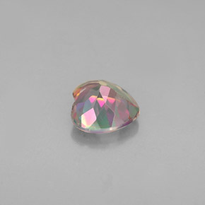 Topázio místico multicolorido natural 0,94ct, formato de coração, VVS-VS