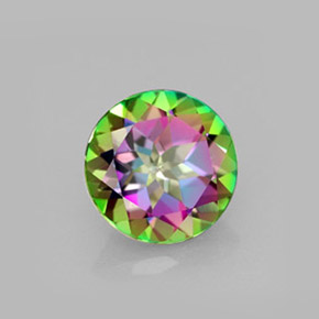 Topázio místico multicolorido natural 2,33ct, corte redondo, VVS