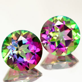 Pedras preciosas de topázio místico multicolorido natural de  ct, corte redondo, VVS