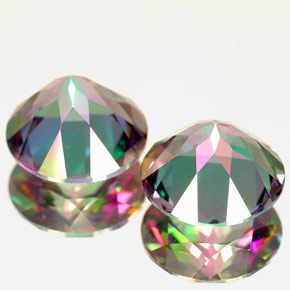 Pedras preciosas de topázio místico multicolorido natural de  ct, corte redondo, VVS