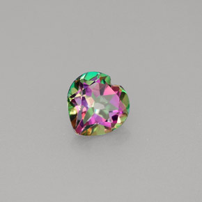 Topázio místico multicolorido natural 0,96ct, formato de coração, VVS-VS