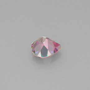 Topázio místico multicolorido natural 0,96ct, formato de coração, VVS-VS