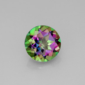 Topázio místico multicolorido natural 2,19ct, corte redondo, VVS